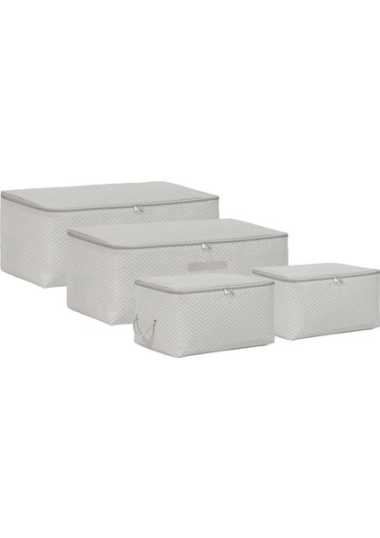 4&apos;lü Gri Hurç Set 2 Adet 30 x 22 x 18/2 Adet 52 x 28 x 21 cm