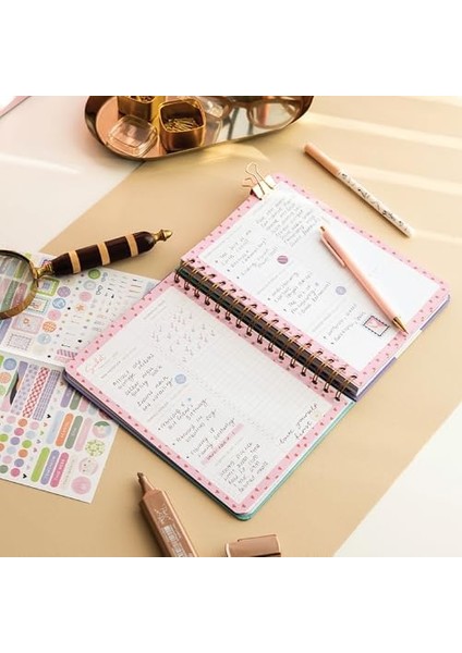 2026 A5 Spiralli Renkli Haftalık Ajanda 12 Aylık – Motivasyon Sayfalı Disco