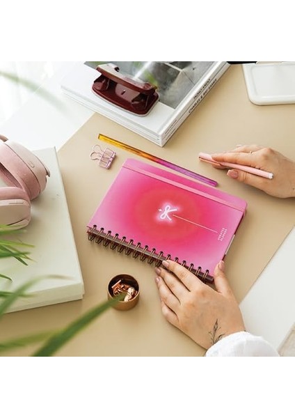 A5 Spiralli Süresiz Renkli Planlayıcı Ajanda Motivasyon Sayfalı Kurdele modelleri
