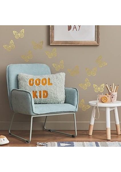 RMK4994SCS Altın Kelebek Soy ve Yapıştır Duvar Çıkartmaları