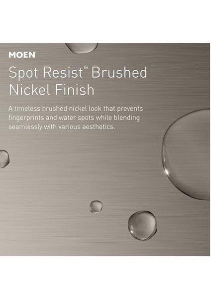 Beric Spot Dirençli Nikel Modern Tek Kolu Tek Delikli Banyo Bataryası Drenaj Düzeneği ve Banyo Lavabonuz Için Isteğe Bağlı Deckplate Ile, 84774SRN