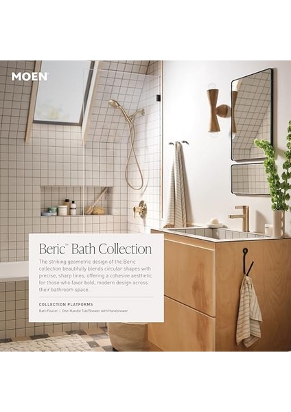 Beric Spot Dirençli Nikel Modern Tek Kolu Tek Delikli Banyo Bataryası Drenaj Düzeneği ve Banyo Lavabonuz Için Isteğe Bağlı Deckplate Ile, 84774SRN fiyatları