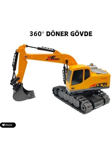 Uzaktan Kumandalı Metal Başlıklı Full Fonksiyon Şarjlı 360° Dönen Kepçe Ekskavatör LED Işıklı modelleri