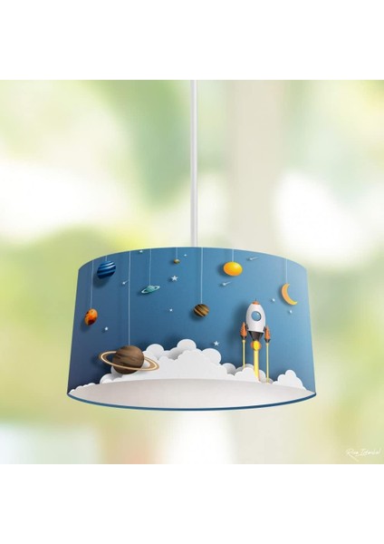 Bulutlar ve Uzay Mekiği Çocuk Sarkıt Avize