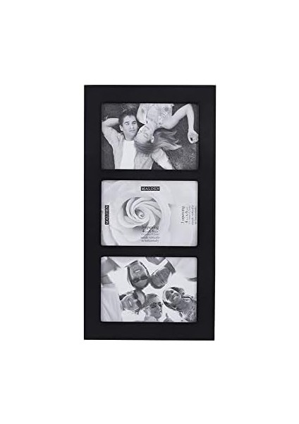 - 951-346 4x6 3-Açılış Kolaj Resim Çerçevesi - Üç Adet 4x6 Resim Gösterir - Siyah