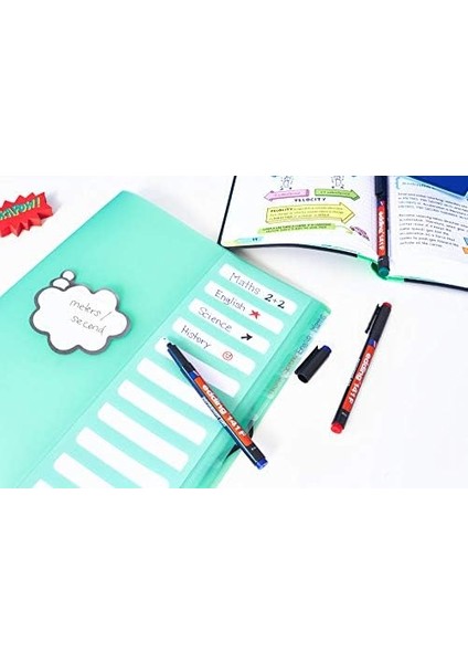 141 F Permanent Kalem - Asetat Kalemi Kırmızı - 10 Kalem - 0,6 mm Yuvarlak Uç