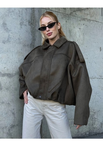 Süet Görünümlü Bomber Ceket