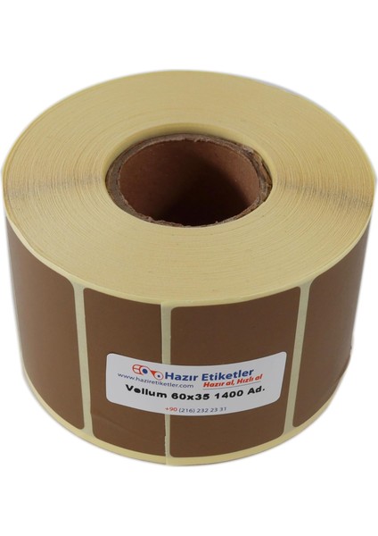 Etiket 60MM x 35MM 1400 Adet Kahverengi Zemin Baskılı modelleri