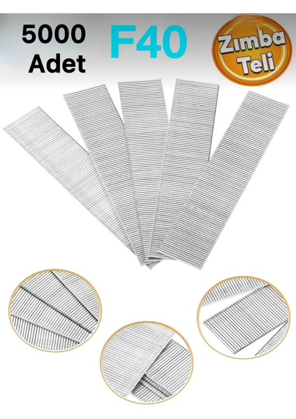 Zımba Teli F40 Sanayi Tipi Süpürgelik Parke Ahşap Mdf Tel Çivi 5000 Adet