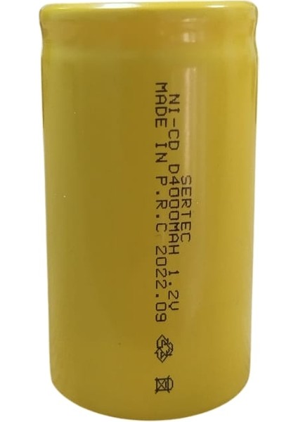 1.2V 4000 Mah - D Büyük Boy - Ni-Cd Şarjlı - (Başsız / Flat Head)
