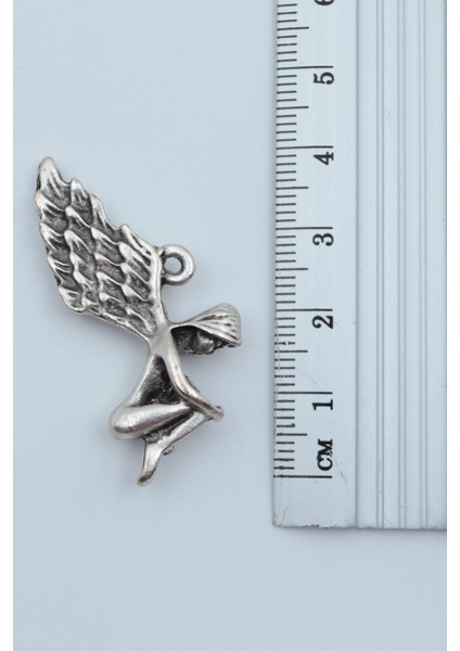 Kanatlı Melek - Peri Gümüş Kaplama Örme Zincir Kolye modelleri