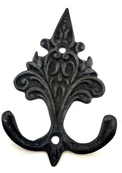 Antika Tarz Dekoratif Pirinç Çam Figürlü Askı - 98X57 Mm, Oksit