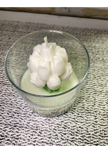 Dekoratif Kokulu Lale Buketi %100 Doğal Soya Wax Vegan Mum modelleri