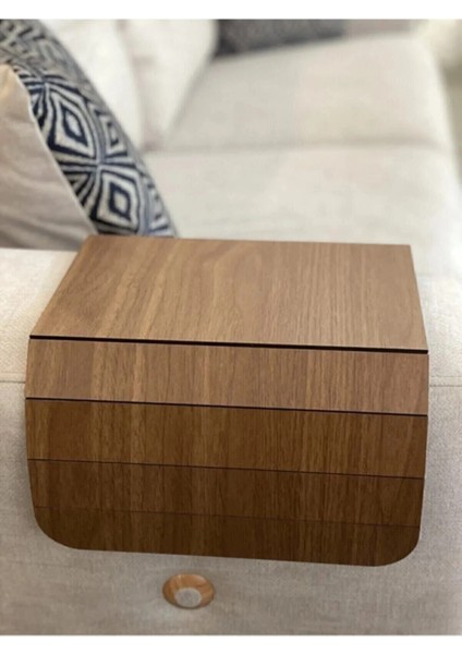 Kahverengi Koltuk Kenarı Ahşap Kaymaz Tepsi fiyatları