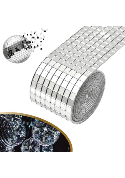 Gümüş Renk Aynalı Dekor Bandı Kendinden Yapışkanlı 1 Metre x 4 cm