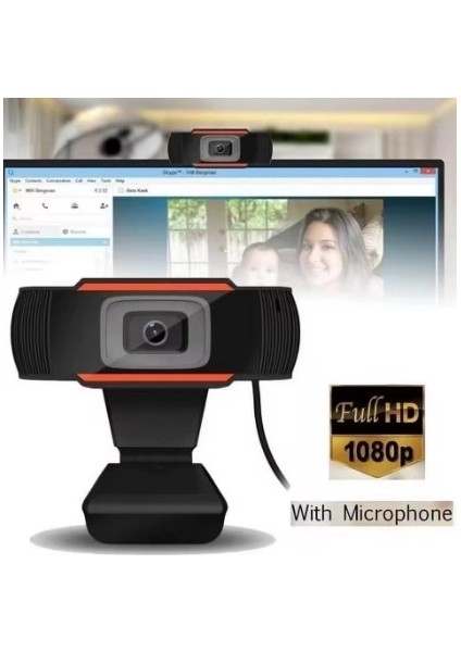 Webcam Orjınal 1080P Konferans Dahili Mikrofon Chat Görüntülü Sohbet Yayın Kamerası Hd Video