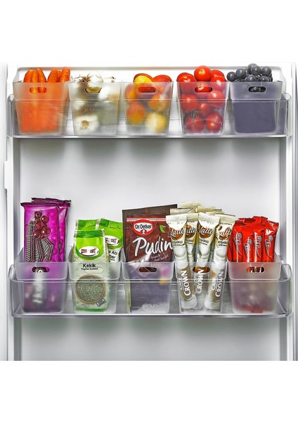 6 Lı Buzdolabı Içi Düzenleyici Kutu Organizer - Buzdolabı Kapak Düzenleyici