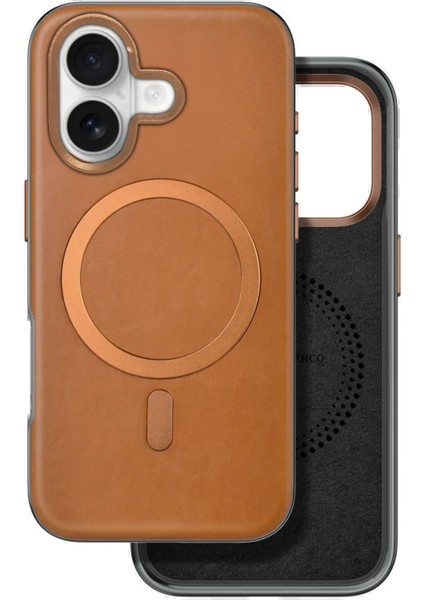 CPT50 iPhone 16 Puskas Magsafe Kapak - Açık Kahve