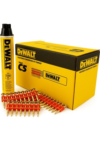DDF6500017 C5 Xh Sert Beton ve Çelik Çivisi + Dewalt Gaz Uyumlu Çivi Seti 22 mm (700’LÜ) Gaz Dahil