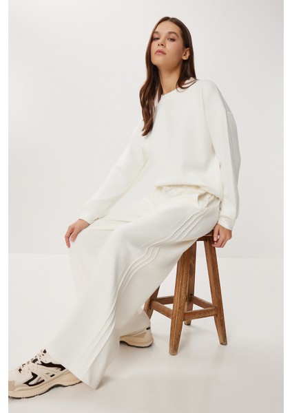 Yumuşak Modal Eşofman Takımı LCR0096 Krem