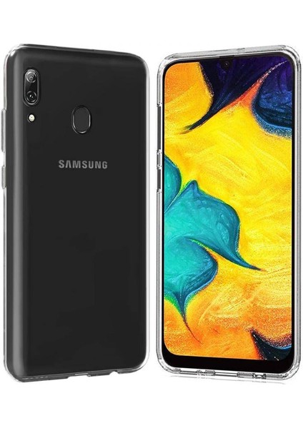 Samsung Galaxy A30 Kılıf Uyumlu Darbeye Dayanıklı 2.0 mm Ince Şeffaf Silikon Kapak