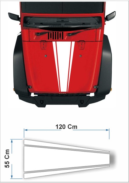 Araba Kaput Şerit Sticker - Araba Oto Araç Sticker - 00020