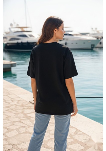 Baskılı Basic Kısa Kollu T-Shirt Siyah fiyatları