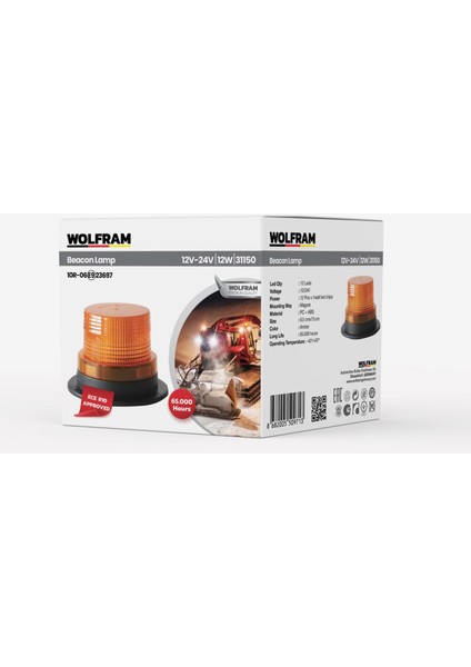 LED Tepe Döner Ikaz Lambası 1 Fonksiyon 12V/24V E-Belgeli 12W - Wolfram 31150 fiyatları