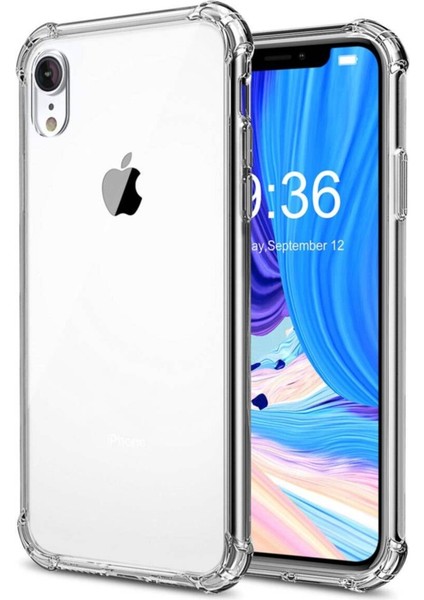 Apple iPhone Xr Uyumlu Darbeye Dayanıklı Köşe Korumalı Kılıf Anti Şok Şeffaf Kapak