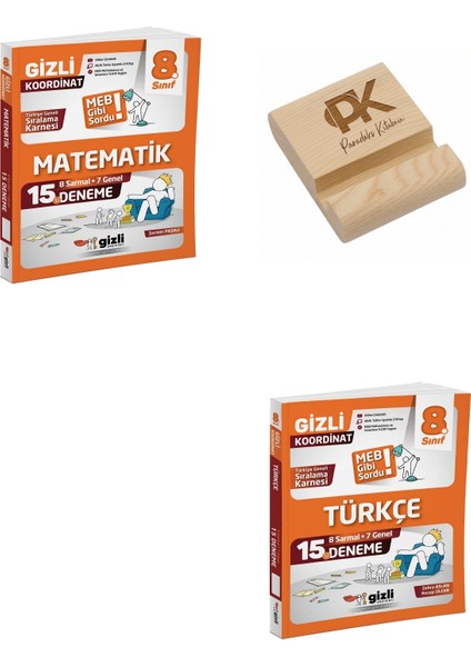 Gizli Lgs 8. Sınıf Koordinat Matematik ve Türkçe Meb Tarzı 15LI Deneme + Telefon Standı