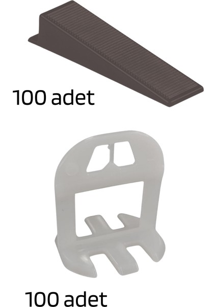 Seramik Seviye Tespit Derz Artı Takoz SET(100 Seviye 1 Mm, 100 S.takoz)