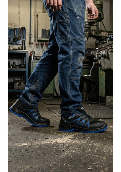 Adex Plus S1 Mavi İş Ayakkabısı Çelik Burun Kaymaz Taban İş Güvenliği Ayakkabısı indirimleri