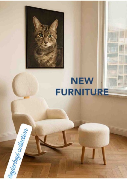 Başı Ayarlanabilir Sallanan Koltuk Puf Hediye