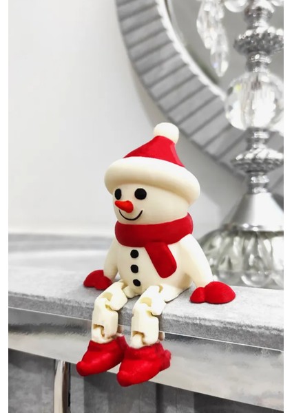 Eklemli Yılbaşı Kardan Adam Anahtarlık | Articulated Christmas Snowman Keychain