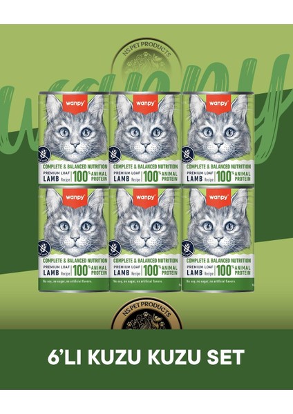 Kuzu Etli Ezme Kedi Konservesi 6X375 gr