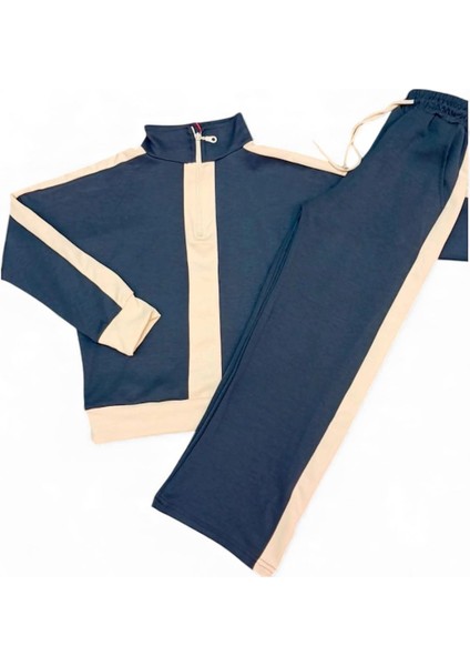 3-10 Yaş Kız Çocuk Gri Şeritli Eşofman Takımı fiyatları