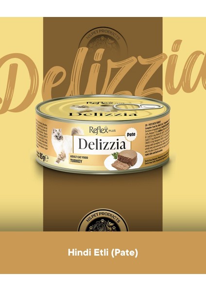 Plus Delizzia Yetişkin Hindi Etli Pate Kedi Maması 85 Gram