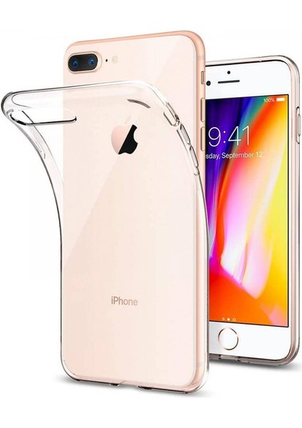 Apple iPhone 8 Plus Kılıf Uyumlu Darbeye Dayanıklı 2.0 mm Ince Şeffaf Silikon Kapak