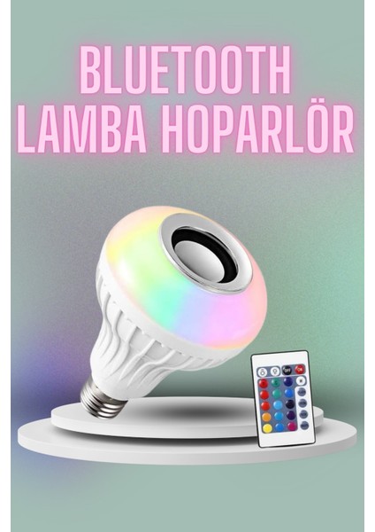 Kumandalı Rgb LED Işık Hoparlör Ses Lambası Renkli Ampul