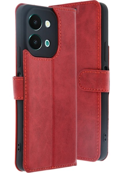 Y28 Kılıf S Kapaklı Kılıf - KIRMIZI-(5796)