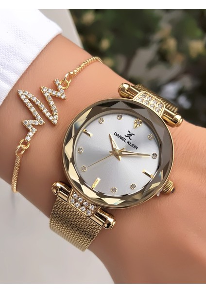 Orijinal Çelik Kordon Kadın Kol Saati 3 Atm Su Geçirmezlik Gold Renk Bileklik Hediyeli DK951C1 fiyatları