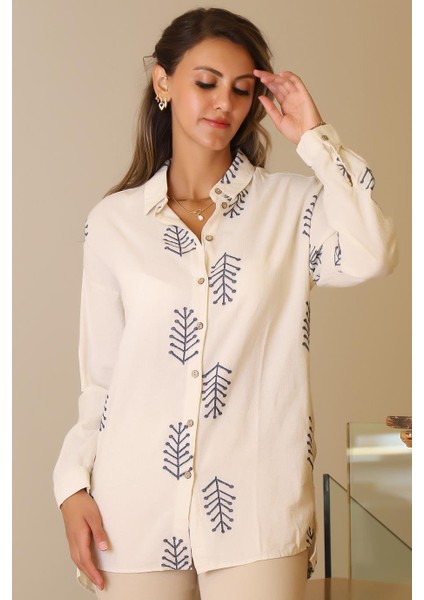 Etnik Desenli Taş Kadın Gömlek 3280-2Y5 fiyatları