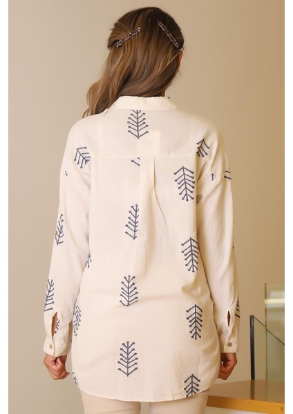 Etnik Desenli Taş Kadın Gömlek 3280-2Y5 fırsatları