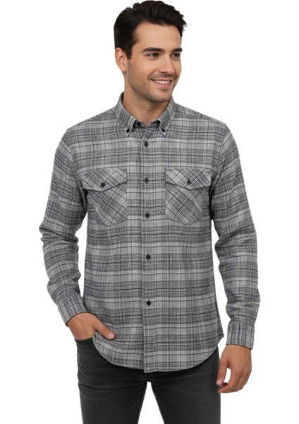 Erkek Kışlık Çift Cep Kapaklı Gömlek BGL-ST04931