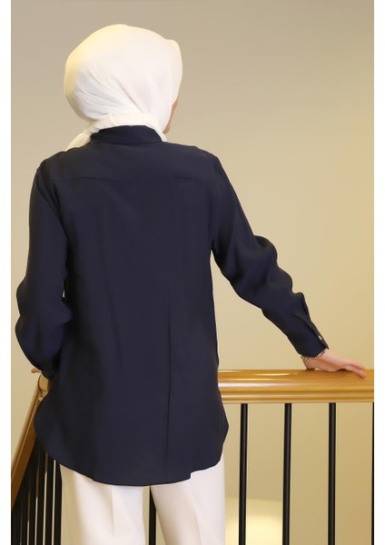 Uzun Kollu Navy Kadın Gömlek 32207-2Y5 modelleri