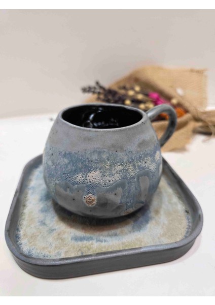 El Yapımı Sahil Temalı Fincan Takımı