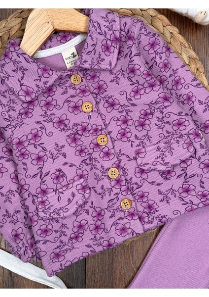 Pamuklu Selanik Örgüsü Gömlek Detaylı Kışlık Ispanyol Paça 2li Kız Bebek Takım fiyatları