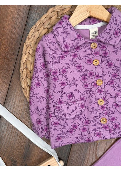 Pamuklu Selanik Örgüsü Gömlek Detaylı Kışlık Ispanyol Paça 2li Kız Bebek Takım modelleri