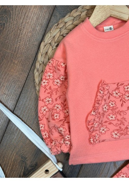 Premium Selanik Örgüsü Kadife Kumaş Çiçek Detaylı 2li Kız Bebek Takım fiyatları