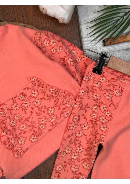 Premium Selanik Örgüsü Kadife Kumaş Çiçek Detaylı 2li Kız Bebek Takım modelleri